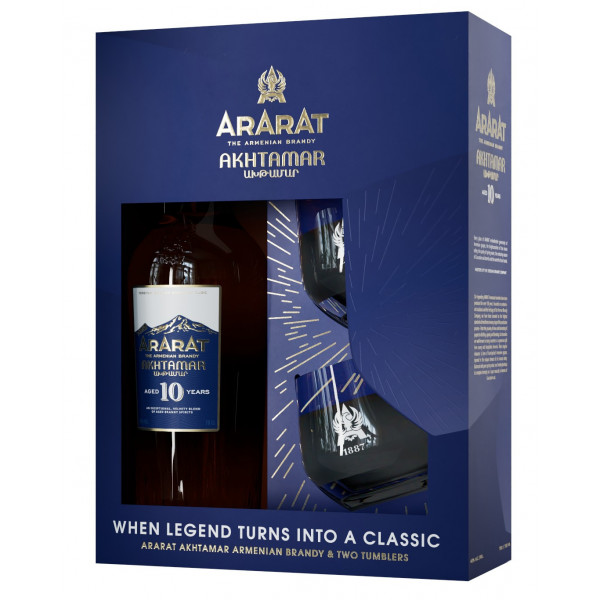 ARARAT Akhtamar geschenkdoos met 2 cognacglazen 0.7L