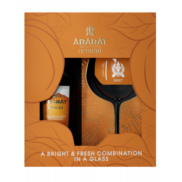 ARARAT Abrikozen Geschenkdoos met 1 glas 0.7L